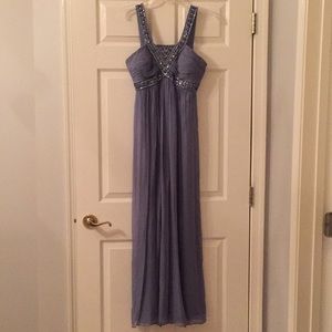Blue gray beaded dress